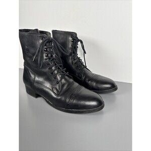 Vintage Ovation Black Leather Boots Women’s Size 9 - Peeling Interior Lace‎ Trim